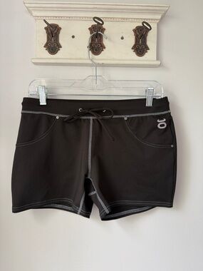 Jaco Cruch Personal Training Shorts Large 4”  Black Active Drawstring Women's